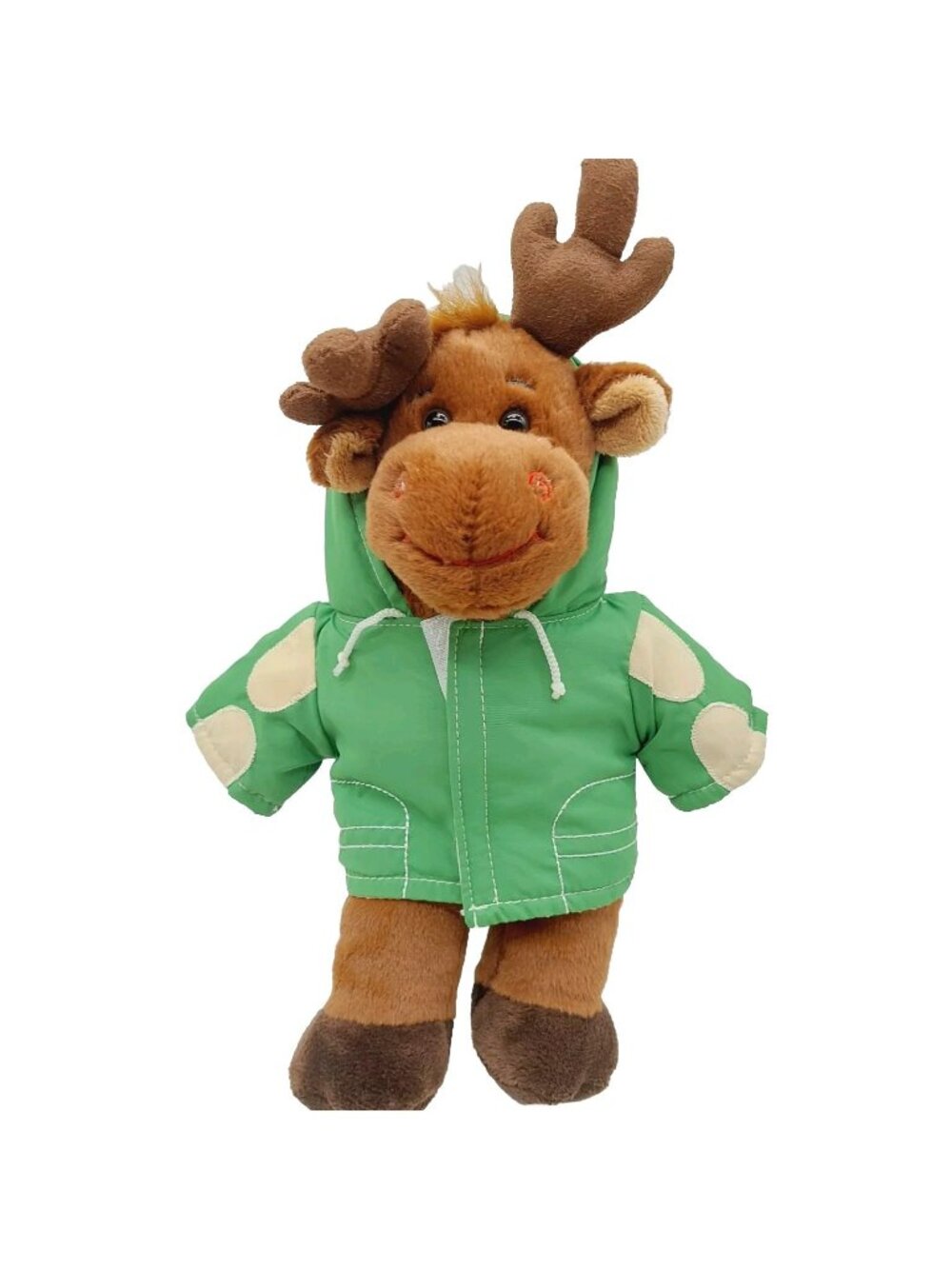 Build-A-Bear Moose 10" Small Plush Stuffed Animal Wearing Green Coat